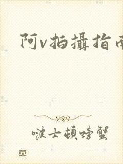 阿v拍摄指南封面