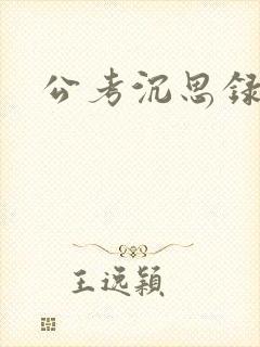 公考沉思录