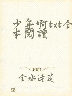 少年啊txt全本阅读封面