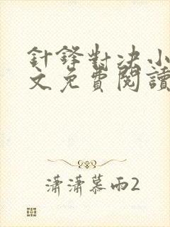 针锋对决小说全文免费阅读完整版封面