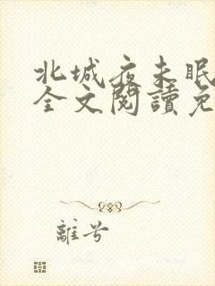 北城夜未眠小说全文阅读免费