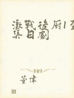 激战后厨1至5集日剧