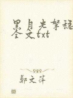 黑月光拿稳小说全文txt