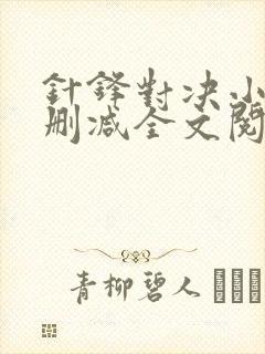 针锋对决小说未删减全文阅读