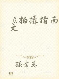 《拍摄指南》全文封面
