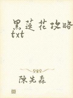 黑莲花攻略手册txt