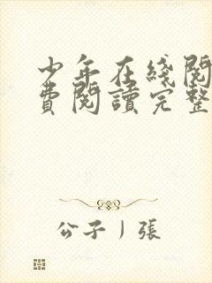 少年在线阅读免费阅读完整版封面