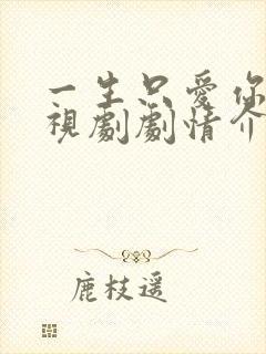 一生只爱你 电视剧剧情介绍