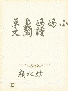 单身妈妈小说全文阅读封面