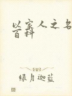 以家人之名百度百科封面