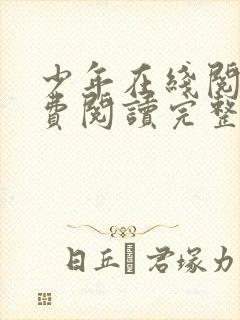少年在线阅读免费阅读完整版封面