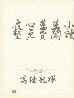 夜心万万小说完整免费阅读全文