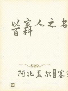 以家人之名百度百科