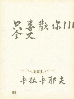 只喜欢你11H全文