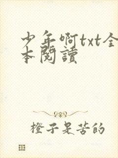 少年啊txt全本阅读