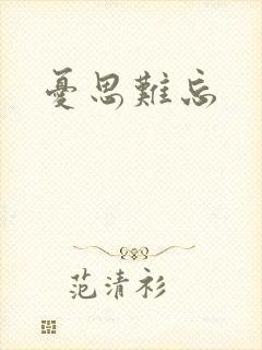 忧思难忘封面