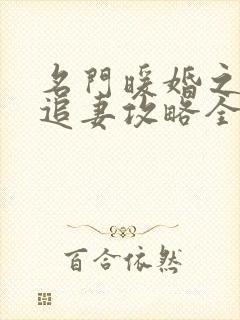 名门暖婚之权爷追妻攻略全文免费阅读