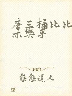 唐三桶比比乐不亦乐乎封面