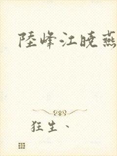 陆峰江晓燕封面