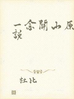 一念关山原著小说封面