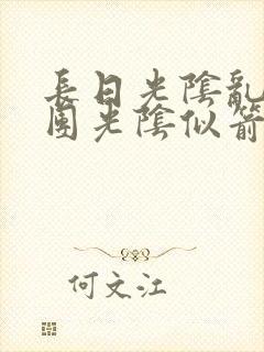 长日光阴乱作一团光阴似箭无弹窗封面