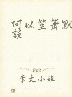 何以笙箫默 小说