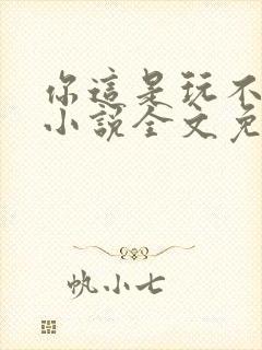你这是玩不起呀小说全文免费阅读封面