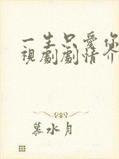 一生只爱你 电视剧剧情介绍