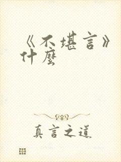 《不堪言》讲的什么封面