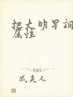 把大明星调成专属性