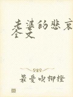 老婆的悲哀小说全文
