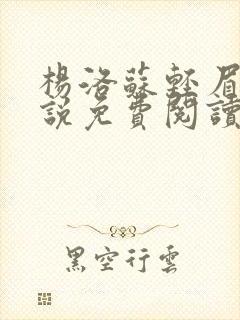 杨洛苏轻眉笔小说免费阅读