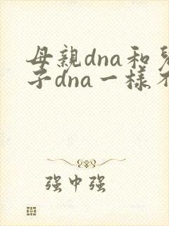 母亲dna和儿子dna一样不