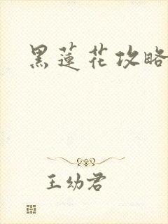黑莲花攻略手册封面