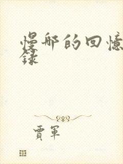 慢哪的回忆录目录封面