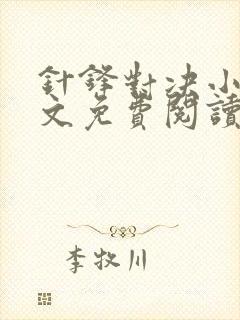 针锋对决小说全文免费阅读完整版封面