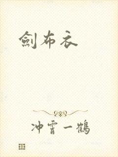 剑布衣封面