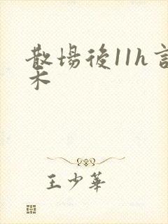散场后11h言禾封面