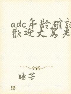 adc年龄确认欢迎大驾光临小说