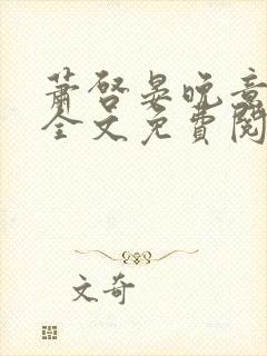 萧启晏晚意小说全文免费阅读封面