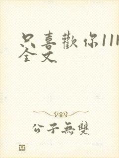 只喜欢你11H全文