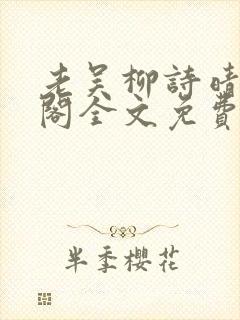 老吴柳诗晴笔趣阁全文免费阅读