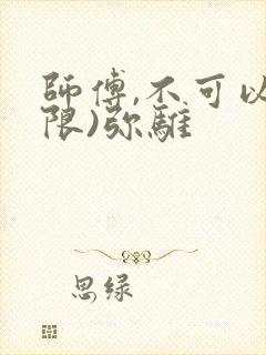 师傅,不可以(限)弥骓封面