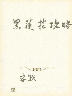 黑莲花攻略手册封面