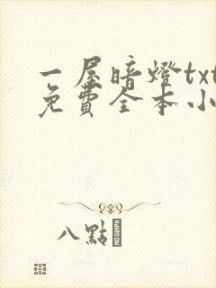 一屋暗灯txt免费全本小说电子书
