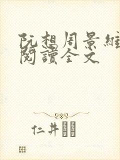 阮想周景维免费阅读全文