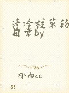 清冷校草的抹布日常by封面
