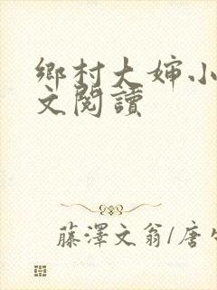 乡村大婶小说全文阅读
