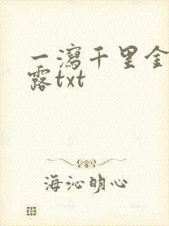 一泻千里金银花露txt