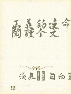 正义的使命免费阅读全文封面
